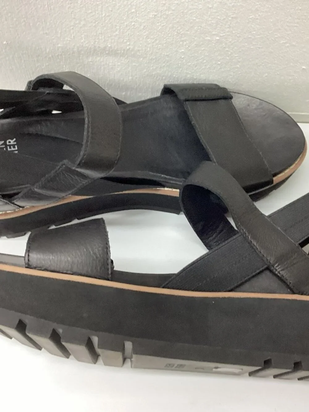 Eileen Fisher Luck Smooth Leather Wedge Sandal